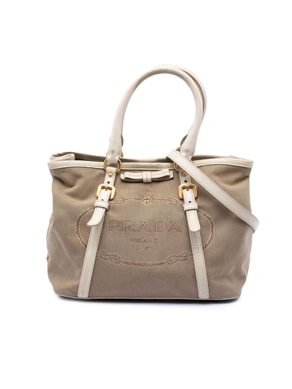 Prada Canvas Canapa Logo Bow Satchel #315838P45B